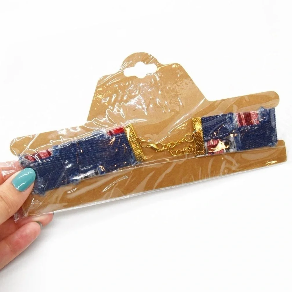 Patchwork Denim Choker